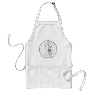 Avental Keeshond Christmas Snowman Pinting Art