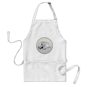 Avental Keeshond Dormindo Puppy Pintura Original