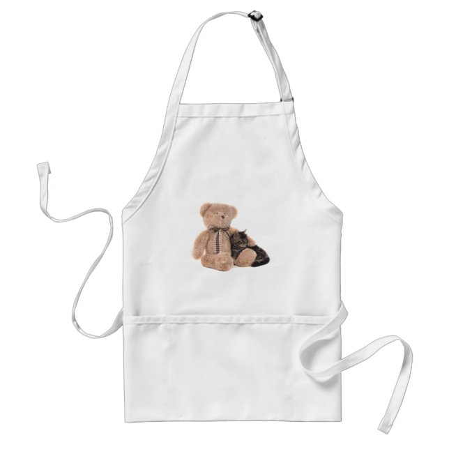 Avental kitten in the arms of a teddy bear (Frente)