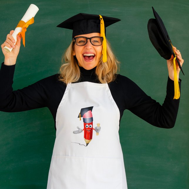 Avental Lápis de Formatura Personagem Segurando Diploma (Criador carregado)