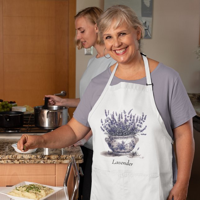 Avental Lavanda no Azul Delft, personalizável (Criador carregado)