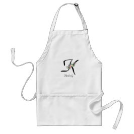 Avental Letra monográfica floral K Retirement Apron