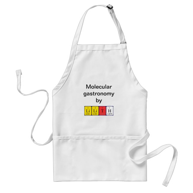Avental Lilith periódica mesa name apron (Frente)