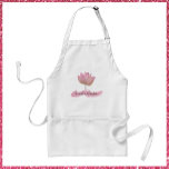 Avental Linda Flor de Lotus Rosa<br><div class="desc">Linda flor de lótus rosa acentuada com derrame de pincel abstrato. Adicione seu nome para personalizar.</div>