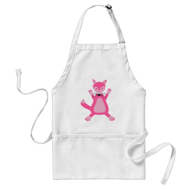 Avental Linda Raposa Bebê Menina Rosa (Frente)