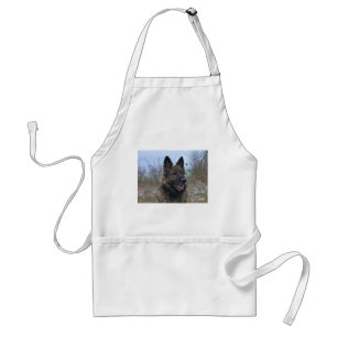 Avental lindo cachorrinho preto e German shepherd bronzead