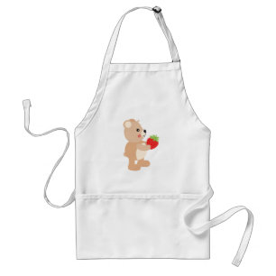 Avental Little teddy bear with strawberry