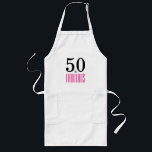 Avental Longo 50 e Fabulosa Festa de aniversário Apron<br><div class="desc">Celebre fazer 50 anos com este elegante design de 50 anos. 50 e Fabuloso em texto rosa-quente e preto.</div>