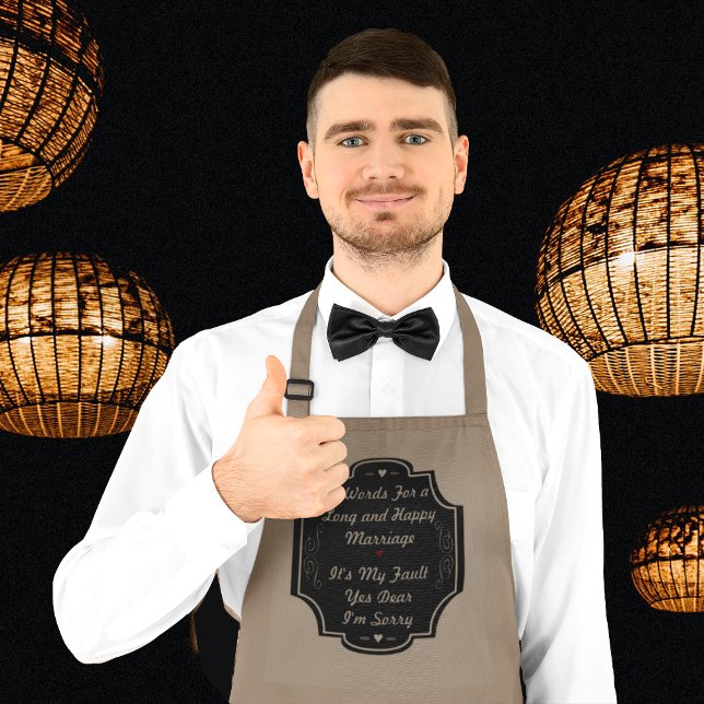 Avental Longo 7 palavras para um Casamento longo e feliz (Criador carregado)