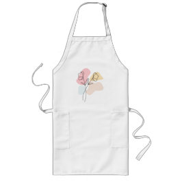 Avental Longo Abstrato Pastel Floral