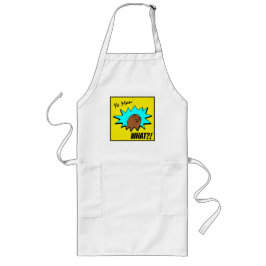 Avental Longo Amarelo azul Yo Man What You want Mug Shot Históri