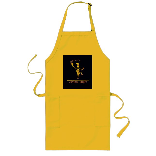 Avental Longo Amarelo quente chef alegre (Frente)