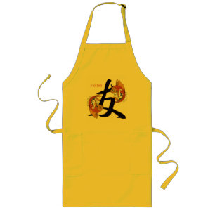 Avental Longo Amigo dos peixes de Koi do Kanji