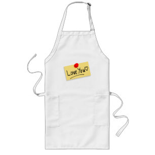 Avental Longo Amo Você Empurrar Pin Apron