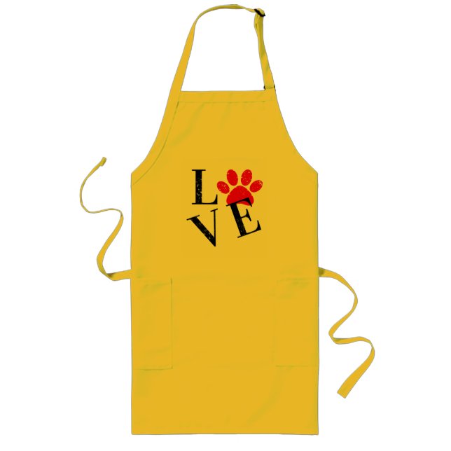 AVENTAL LONGO AMOR MODERNO MÃE DE CÃO PATAS  (Frente)