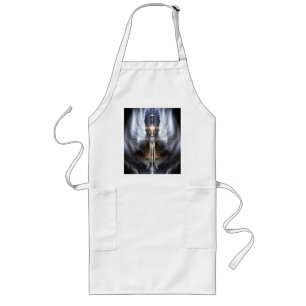 Avental Longo Angel Wing Cross Fractal Art Apron