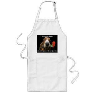 Avental Longo Apron Basset Hound Com Flores