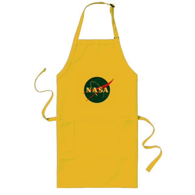 Avental Longo Apron de Chef Longo da NASA Icônica (Amarelo Sol) (Frente)