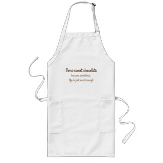 Avental Longo Apron de Citação de Chocolate Semi-Sweet