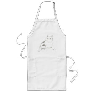 Avental Longo Apron de desenho do Gatinho
