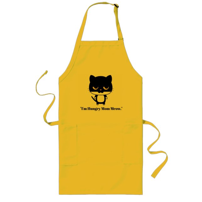 Avental Longo Apron de Foto Personalizada de Pet de Gato do Mund (Frente)