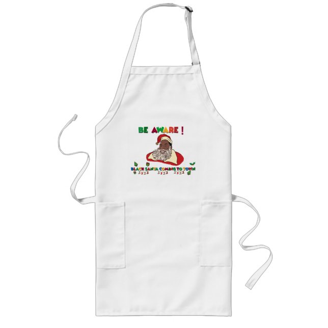 Avental Longo Apron de Natal para Papais noeis Negros (Frente)