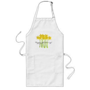 Avental Longo Apron Feliz Jardinagem Amarelo Daffodils