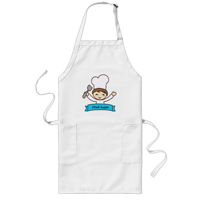 Avental Longo Apron for Kids with Hand-Drawn Masterchef Print (Frente)
