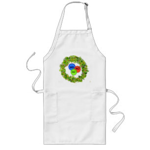Avental Longo Apron - Ho Ho Ho Ho Wreath Holiday