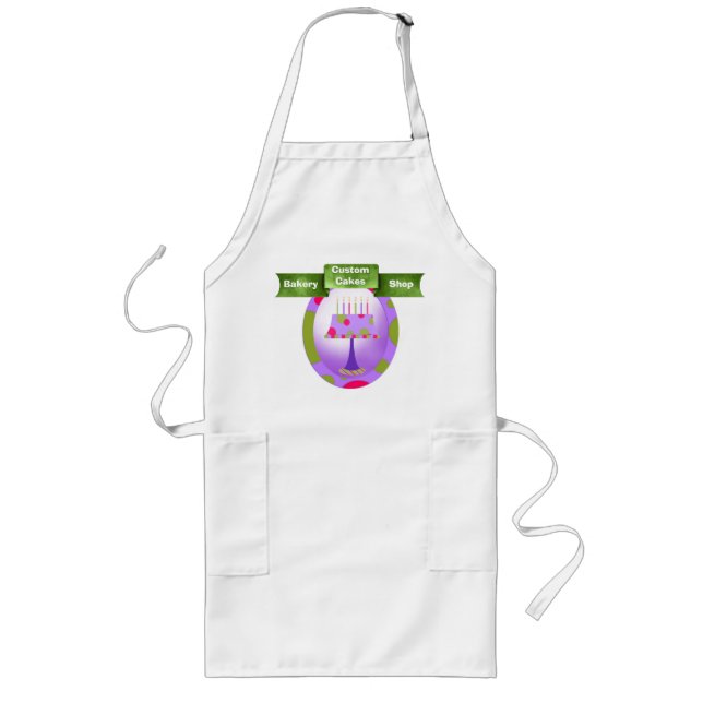Avental Longo Apron Personalizado De Bolo Colorido (Frente)