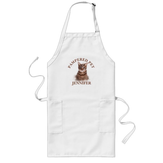 Avental Longo Apron Personalizado de Hormona de Pet Cat (Frente)
