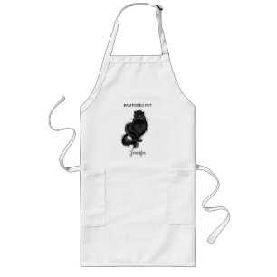 Avental Longo Apron Personalizado de Pet Groomer de Gato Fluffy