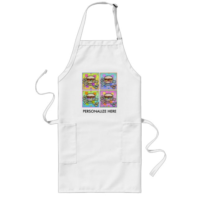 Avental Longo APRON pop Art HAMBURGER (Frente)