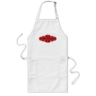 Avental Longo Apron vermelho de ilusão óptica