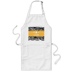Avental Longo Apron Zebra Estrela Amarela