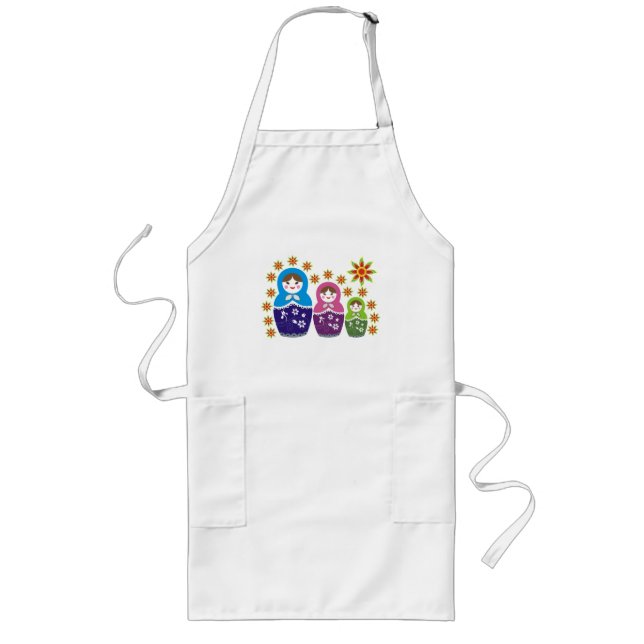 Avental Longo Aprons de Dolls Dolls Matryoshka Russos (Frente)