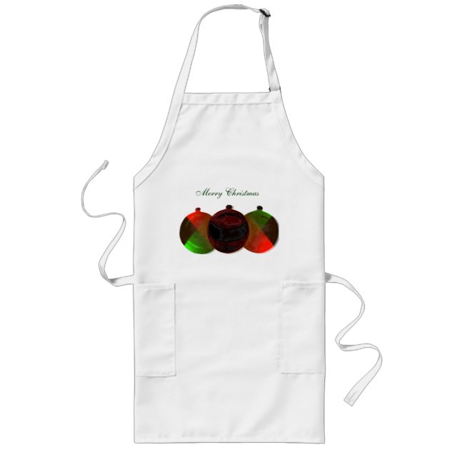 Avental Longo Art Deco Enfeites de natal Apron (Frente)