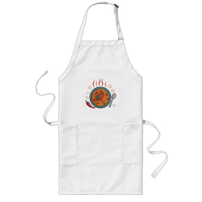 Avental Longo Arte de Comida Curry Picante Quente (Frente)