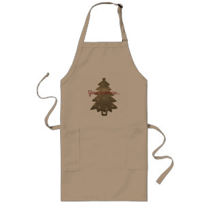 Avental Longo Árvore de Natal Personalizada Elegante Apron