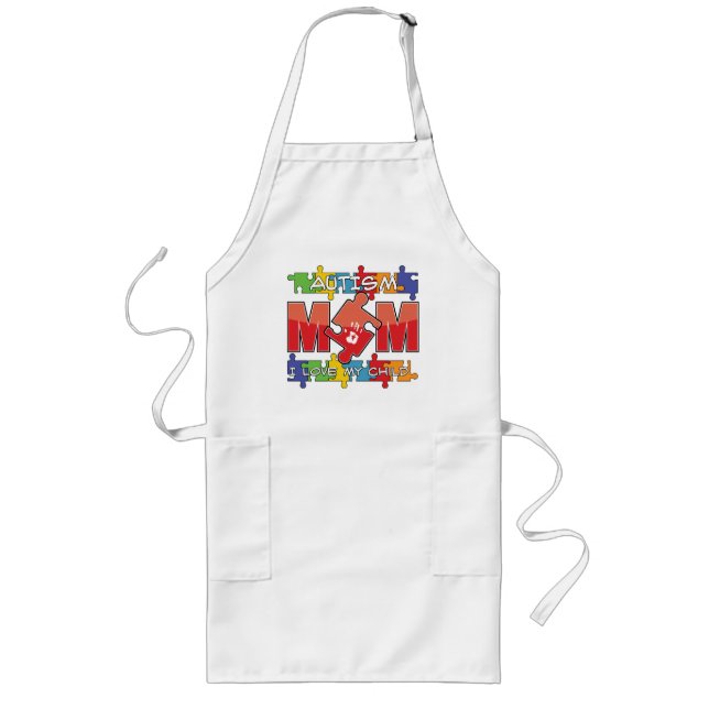 Avental Longo Autismo Mãe - Eu Amo Meu Filho (Frente)