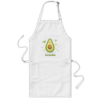 Avental Longo Avocato Apron, Avocado Engraçado Cat Apron, Cat Lo