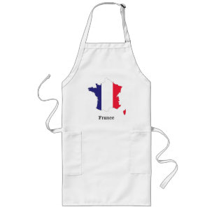 Avental Longo Bandeira da França no Map Souvenir Design