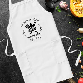Avental Longo BBQ King Personalizado com Gráfico de Utensílio de