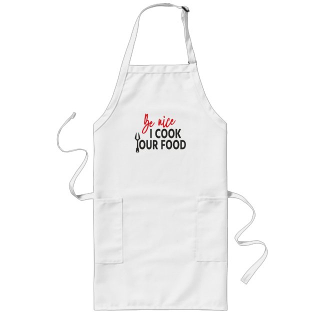Avental Longo Be nice I cook Your food - Relationship rules (Frente)