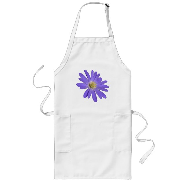 Avental Longo Blue Daisy Apron Belo CHURRASCO Azul Flor Apron (Frente)
