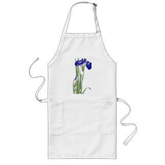 Avental Longo Blue Irises de Ohara Koson