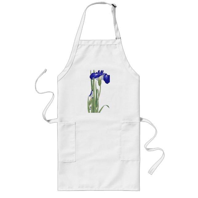 Avental Longo Blue Irises de Ohara Koson (Frente)