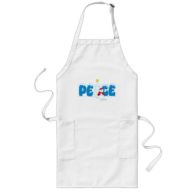 Avental Longo Boneco de Neve da Paz Gráficos Malucos (Frente)