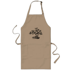Avental Longo Bonsai - Estilo chinês - preto e branco