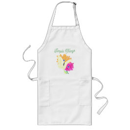 Avental Longo Borboleta Minimalista e Flores "Coisas Simples"